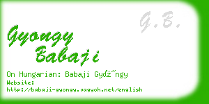 gyongy babaji business card